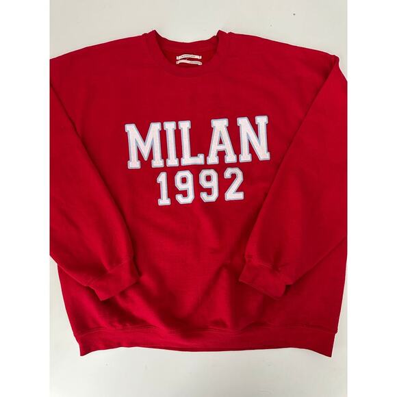 Anthropolologie red milan crewneck sweatshirt size large - Picture 2 of 6